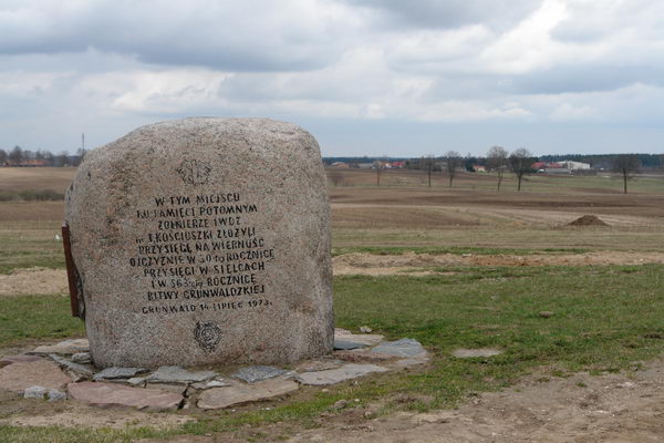 Грюнвальд поле битвы, камень Костюшки