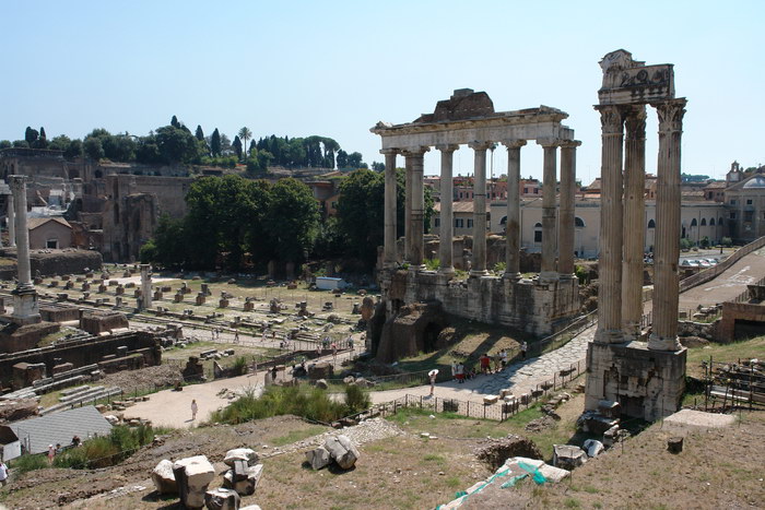 Рим, вид с монумента объединения Италии на Форум Романум и Палатин